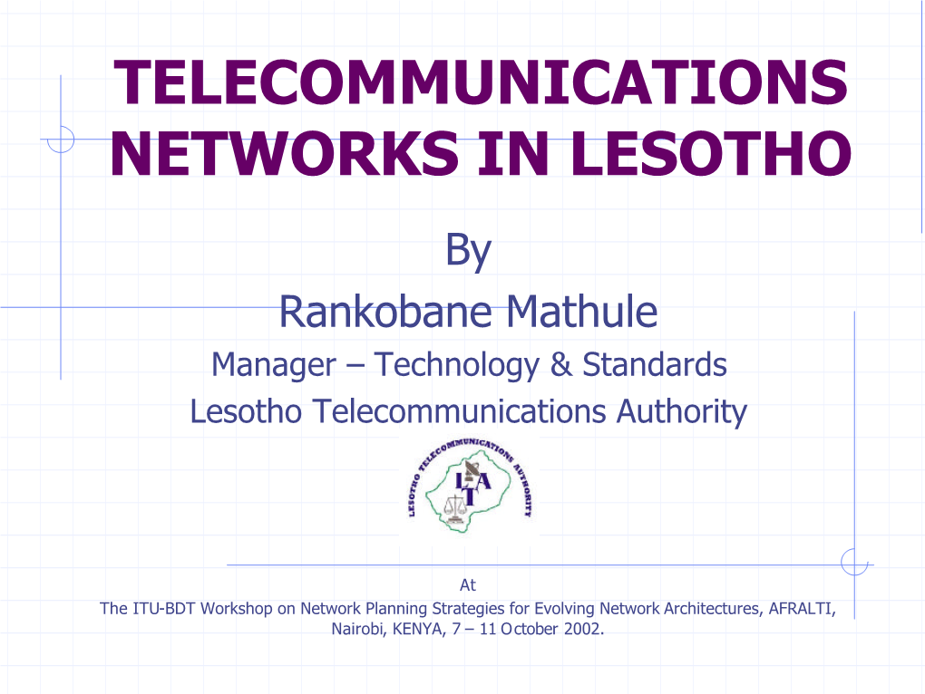 4-6 Network Planning Strategy for Lesotho