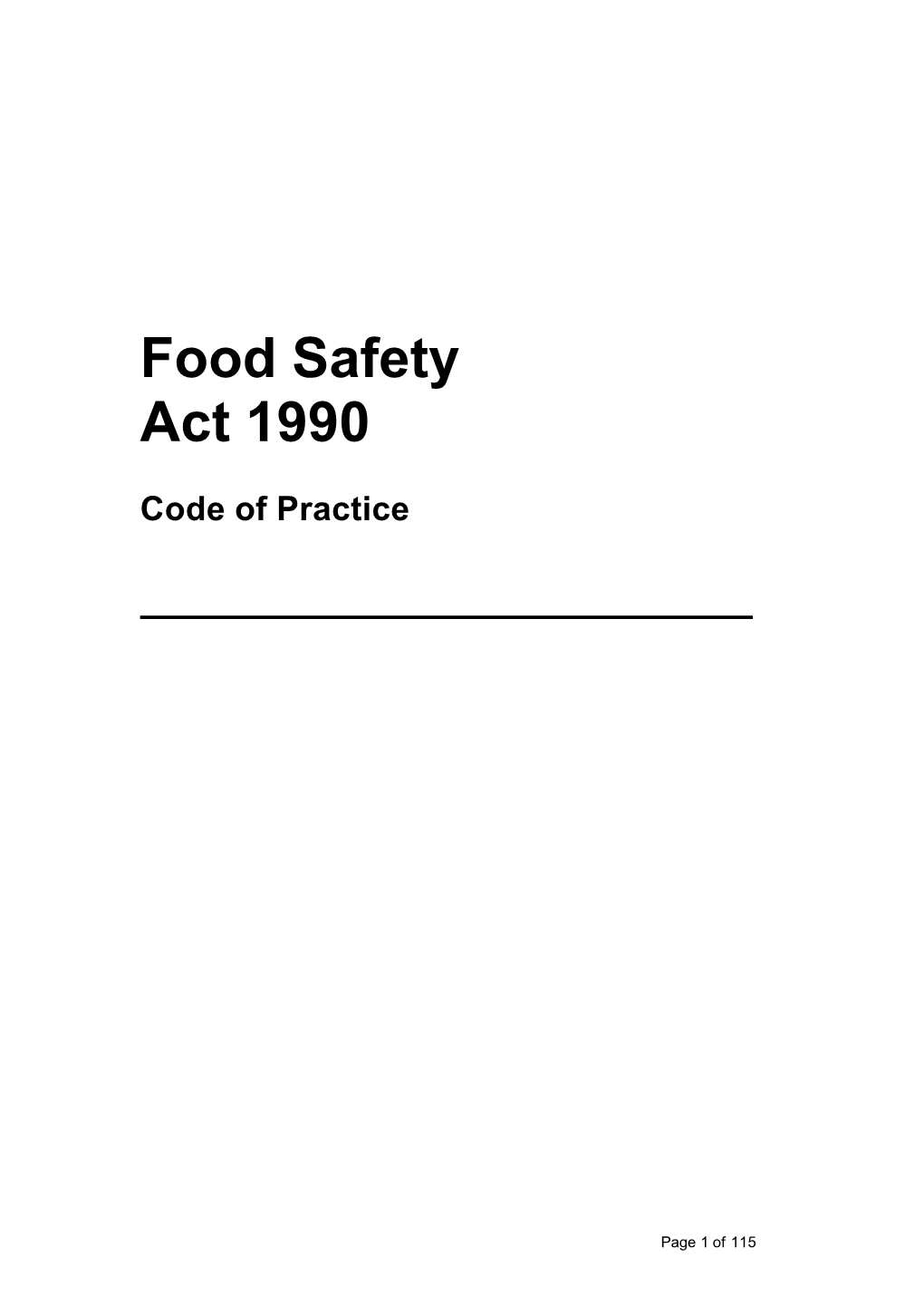 Food Safety Act 1990