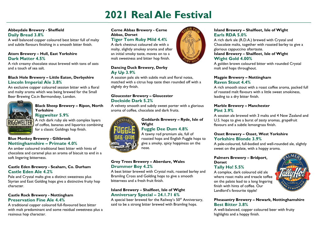 2021 Real Ale Festival