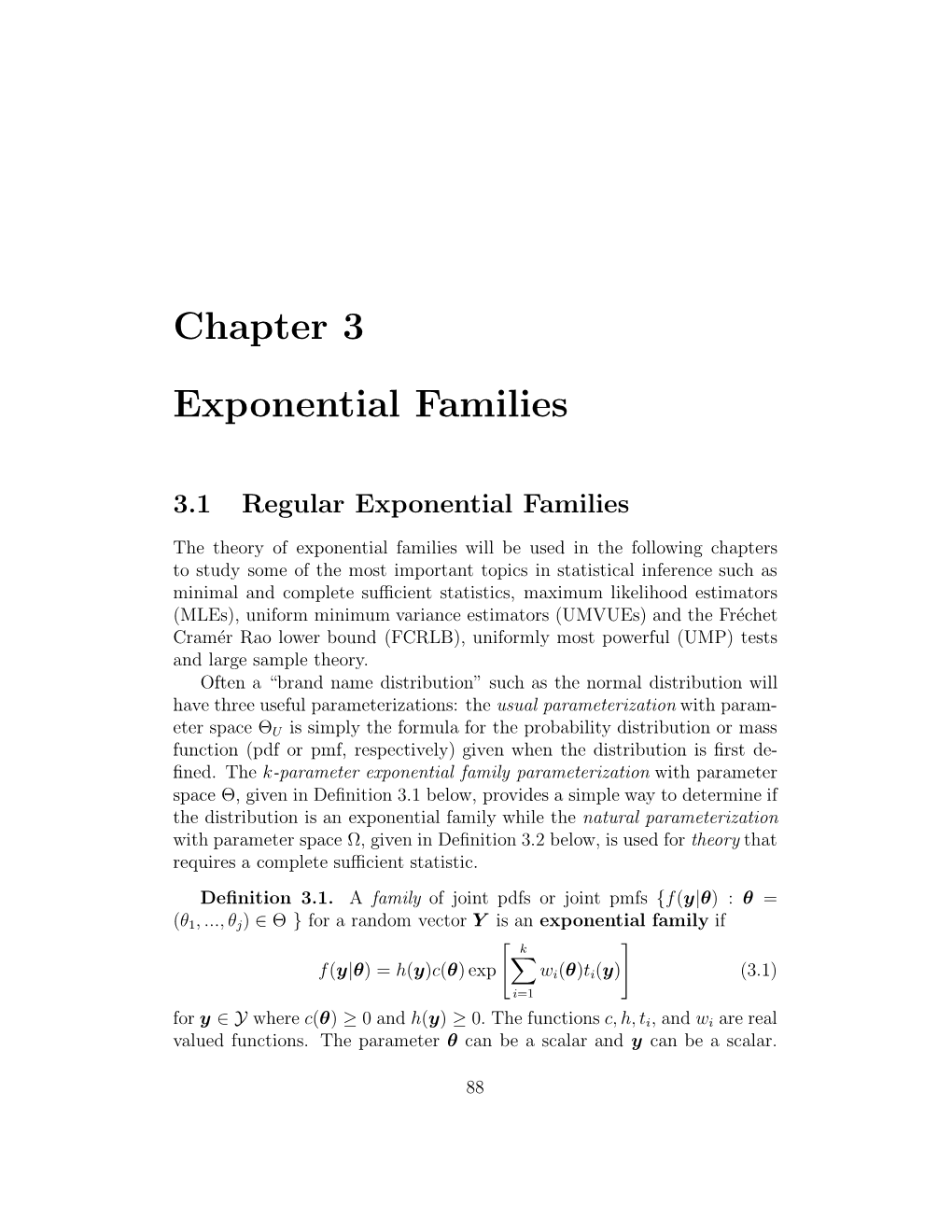 Chapter 3 Exponential Families