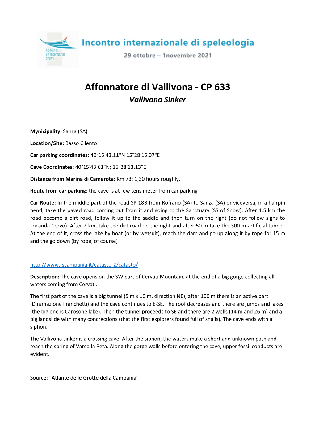 Affonnatore Di Vallivona - CP 633 Vallivona Sinker