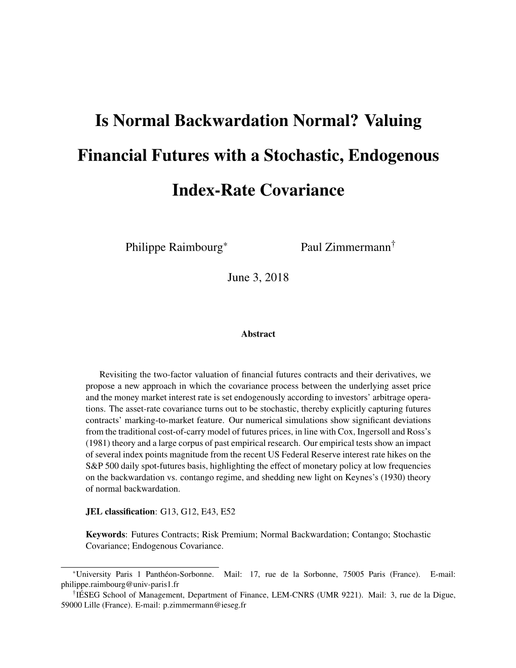 Valuing Financial Futures with a Stochastic, Endogenous Index-Rate Covariance