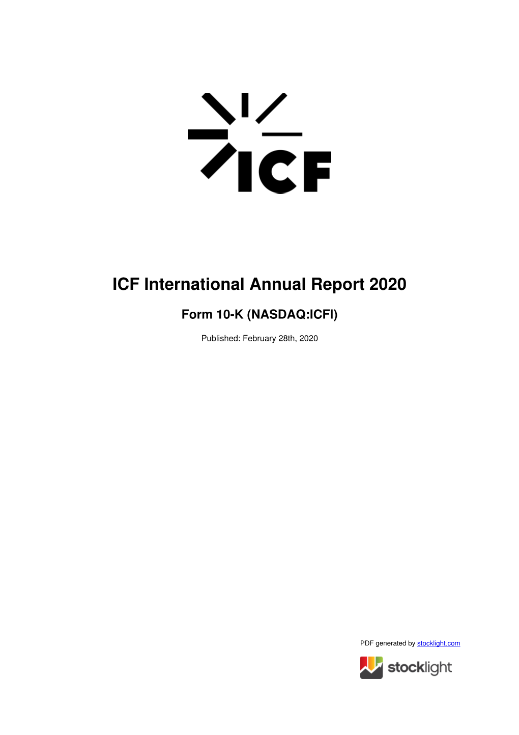 ICF International Annual Report 2020