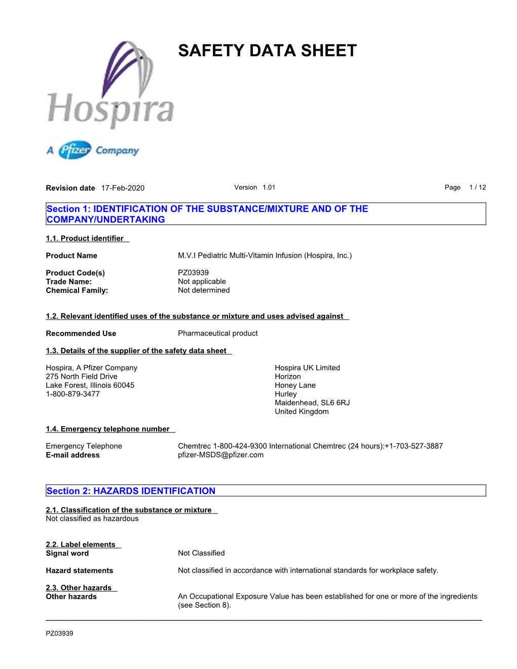 Safety Data Sheet