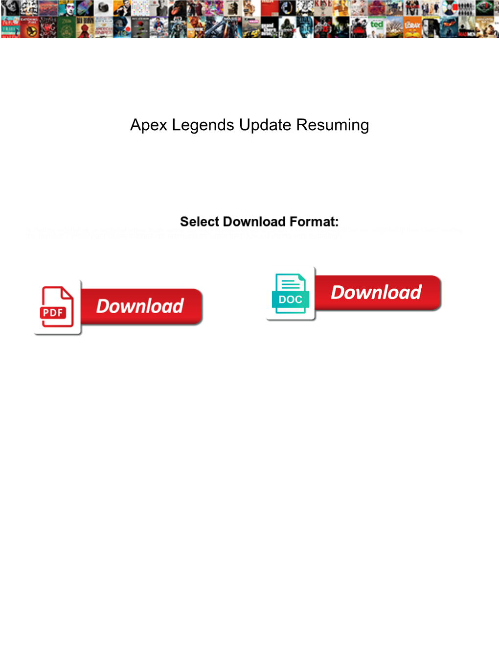 Apex Legends Update Resuming