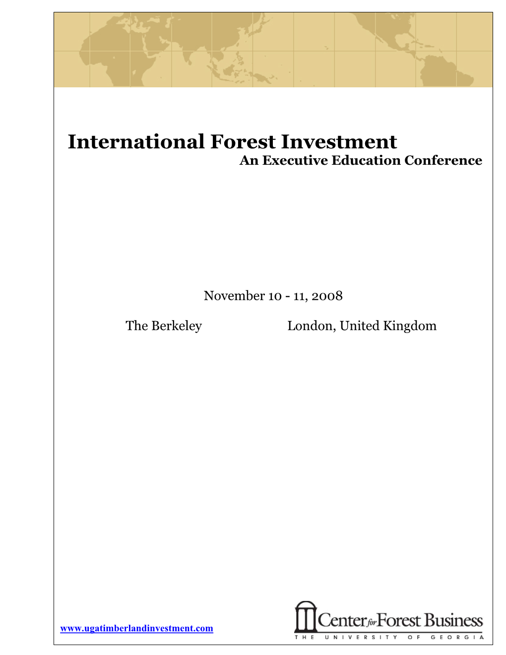 International Forest Investment Notebook Materials