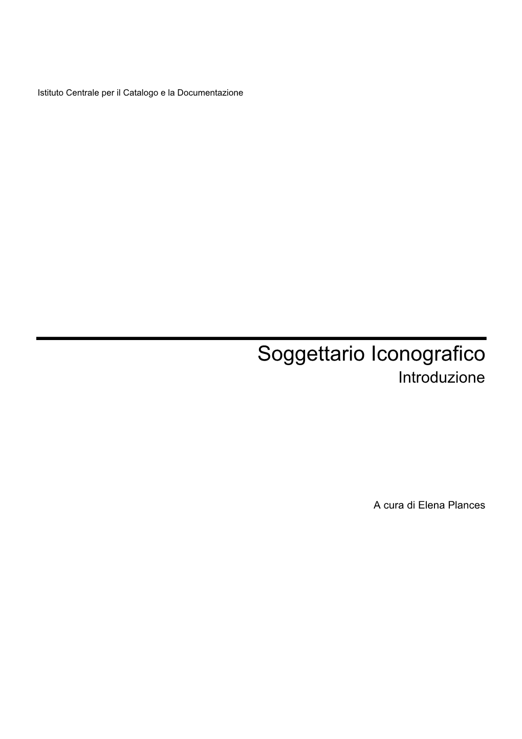 Soggettario Iconografico Introduzione