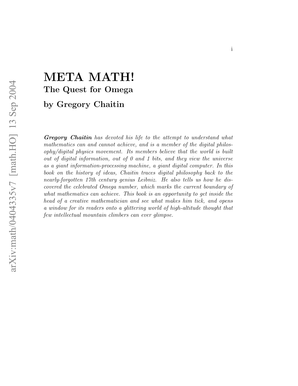 Meta Math! Cover