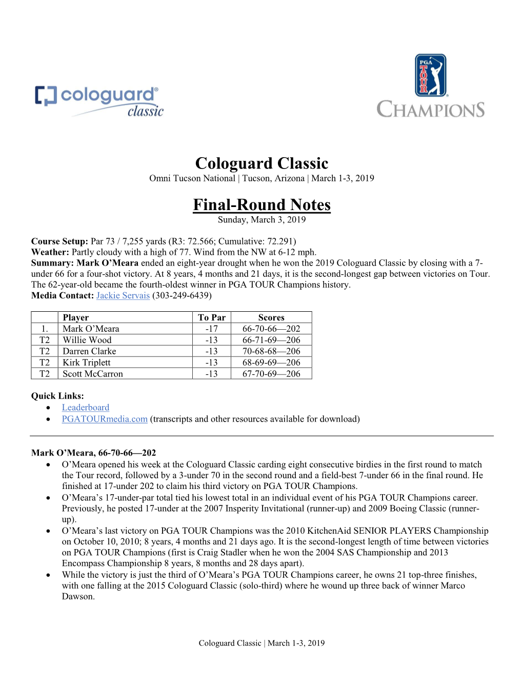 Cologuard Classic Final-Round Notes
