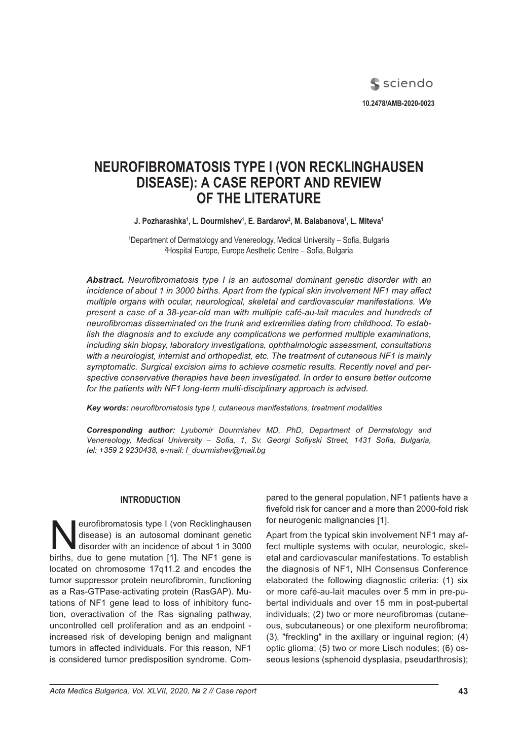 Von Recklinghausen Disease): a Case Report and Review of the Literature