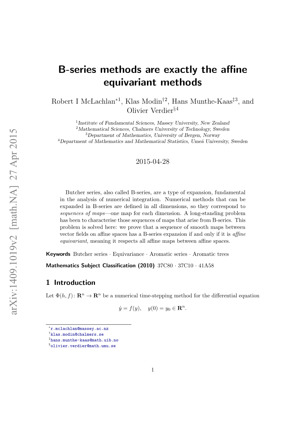 B-Series Are Exactly the Affine Equivariant Methods