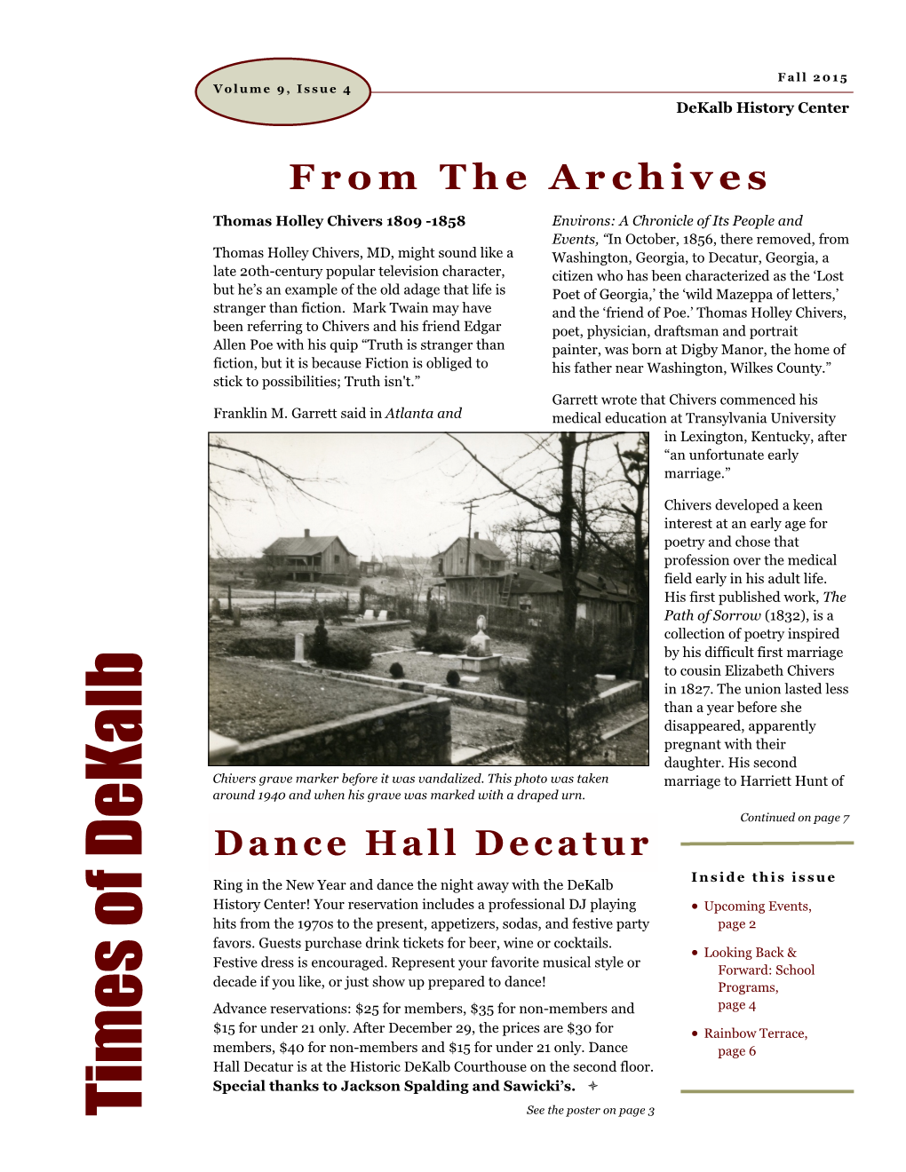 Fall 2015 Newsletter