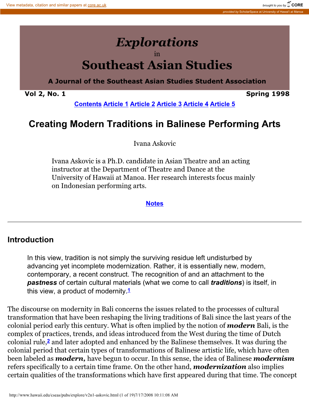 Southeast Asian Studies