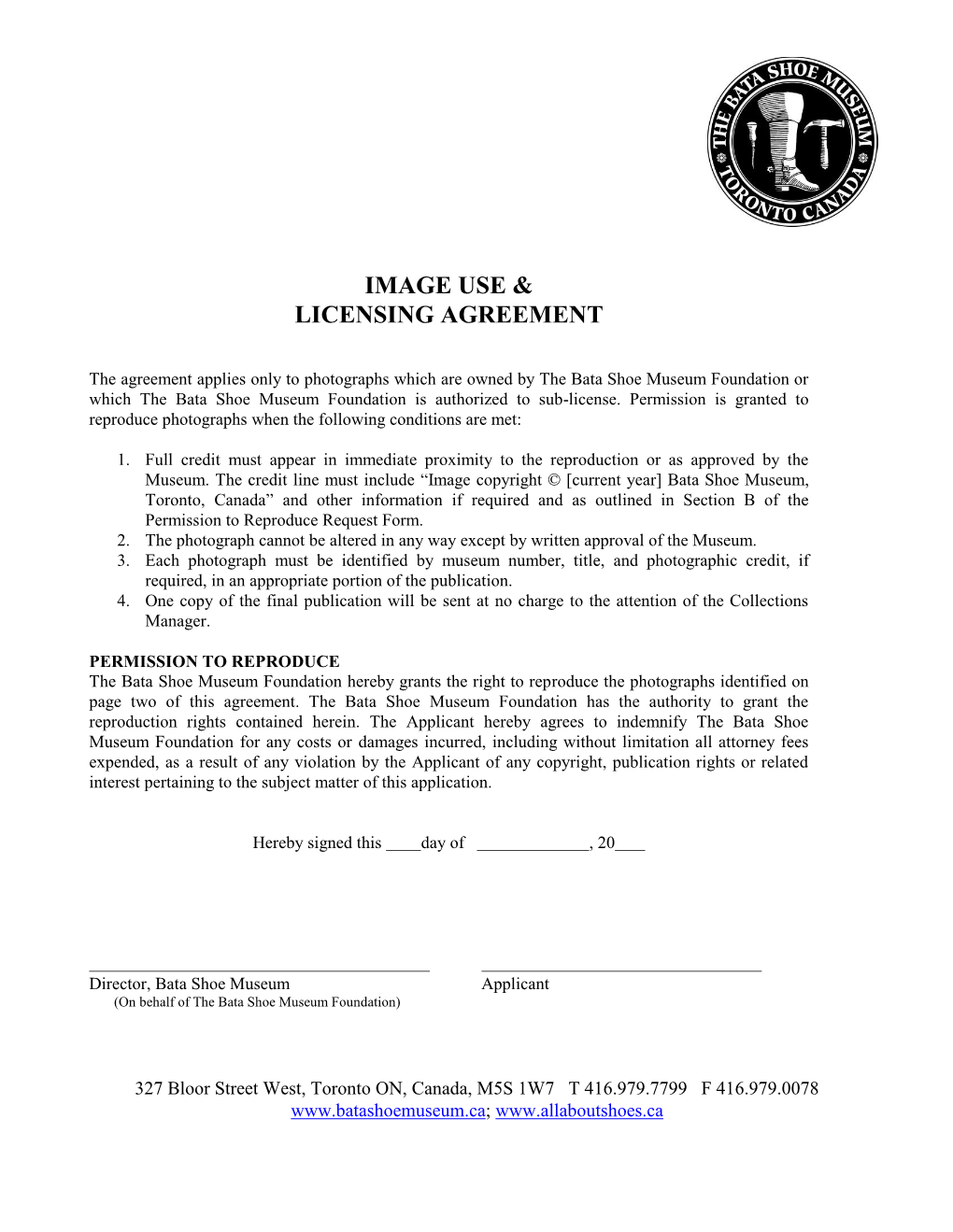 Image Use & Licensing Agreement