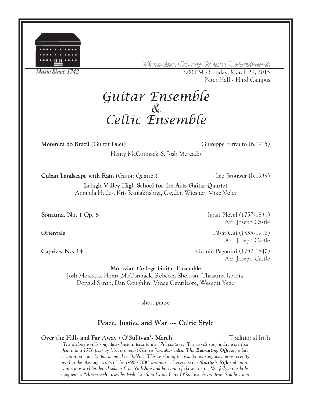 Guitar Ensemble & Celtic Ensemble