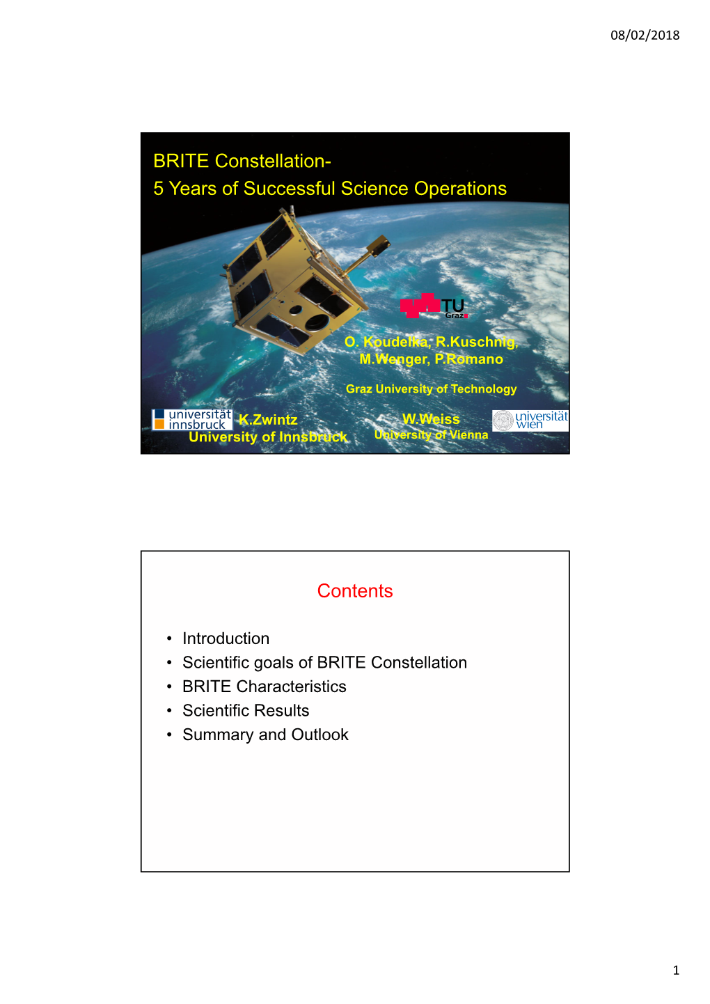 BRITE Constellation- 5 Years of Successful Science Operations