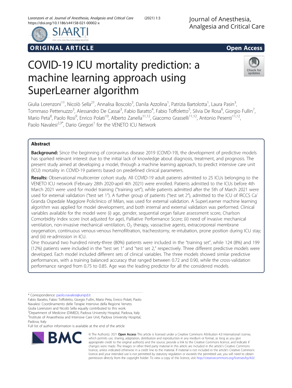 COVID-19 ICU Mortality Prediction: a Machine Learning Approach Using