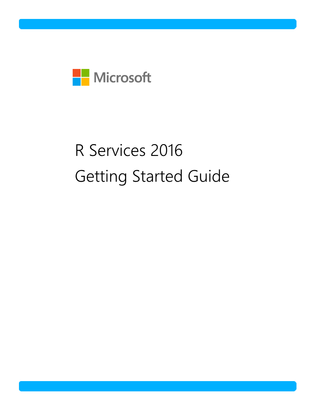 R Services 2016 Getting Started Guide