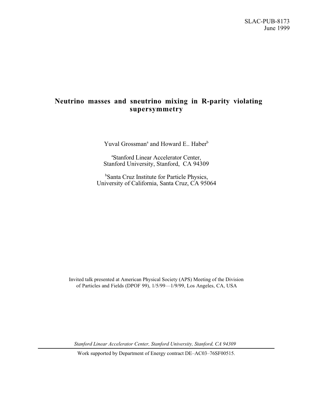 Neutrino Masses and Sneutrino Mixing in R-Parity Violating Supersymmetry