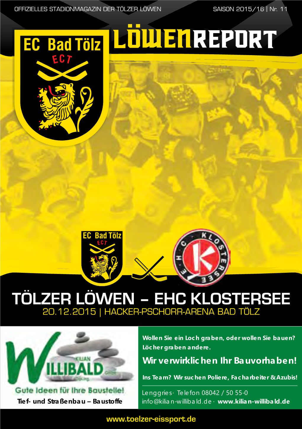 Tölzer Löwen – Ehc Klostersee 20.12.2015 | Hacker-Pschorr-Arena Bad Tölz