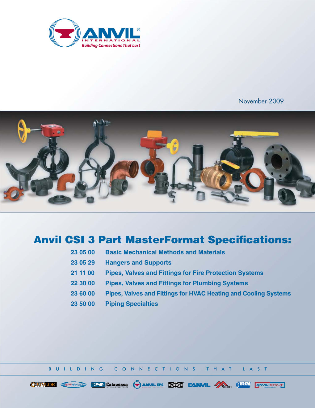 Anvil CSI 3 Part Masterformat Specifications