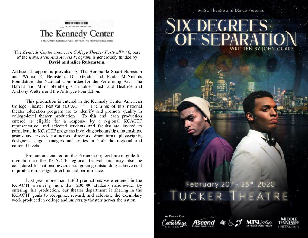 MTSU Theatre "Six Degrees of Separation"