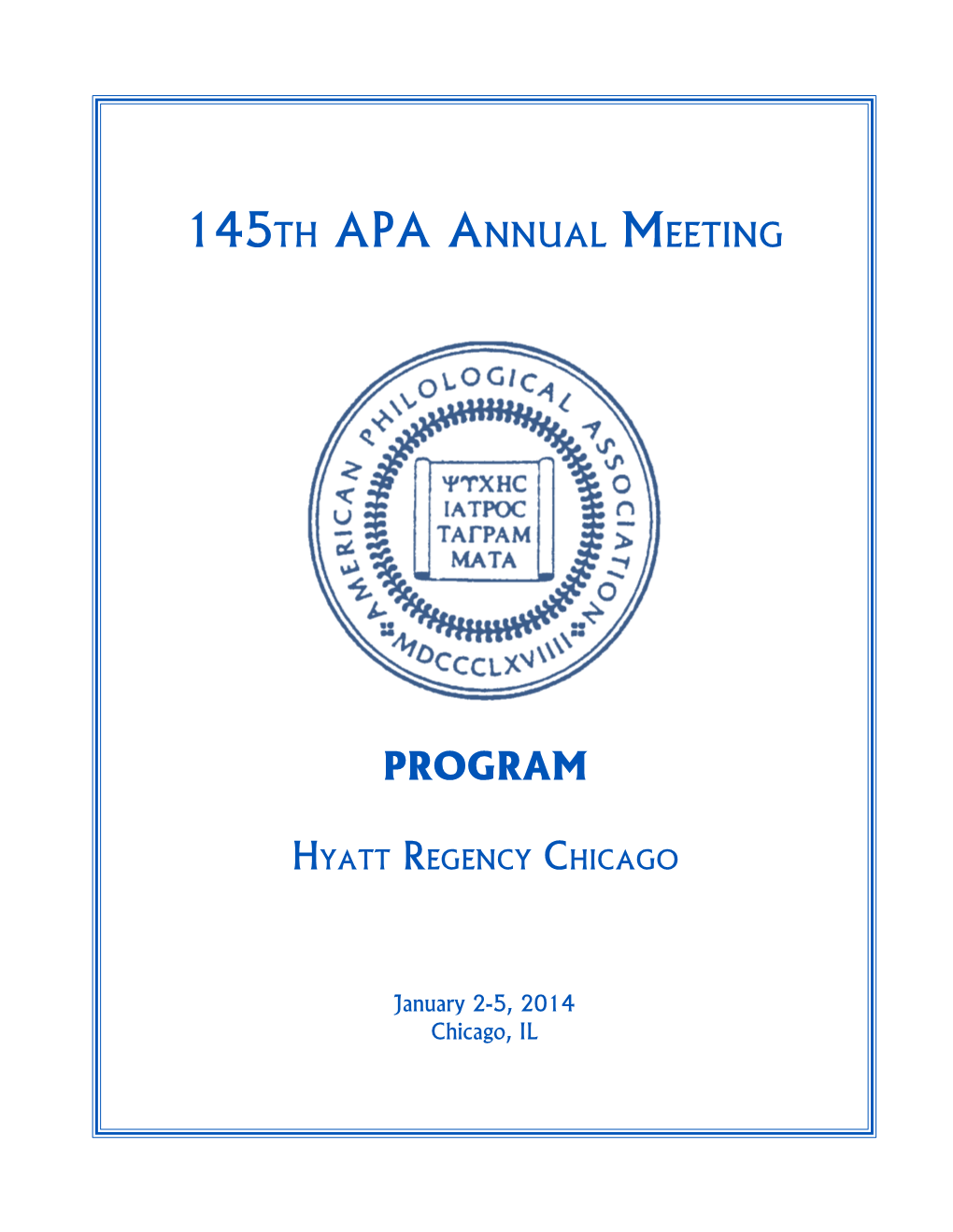 145Th APA Annual Meeting