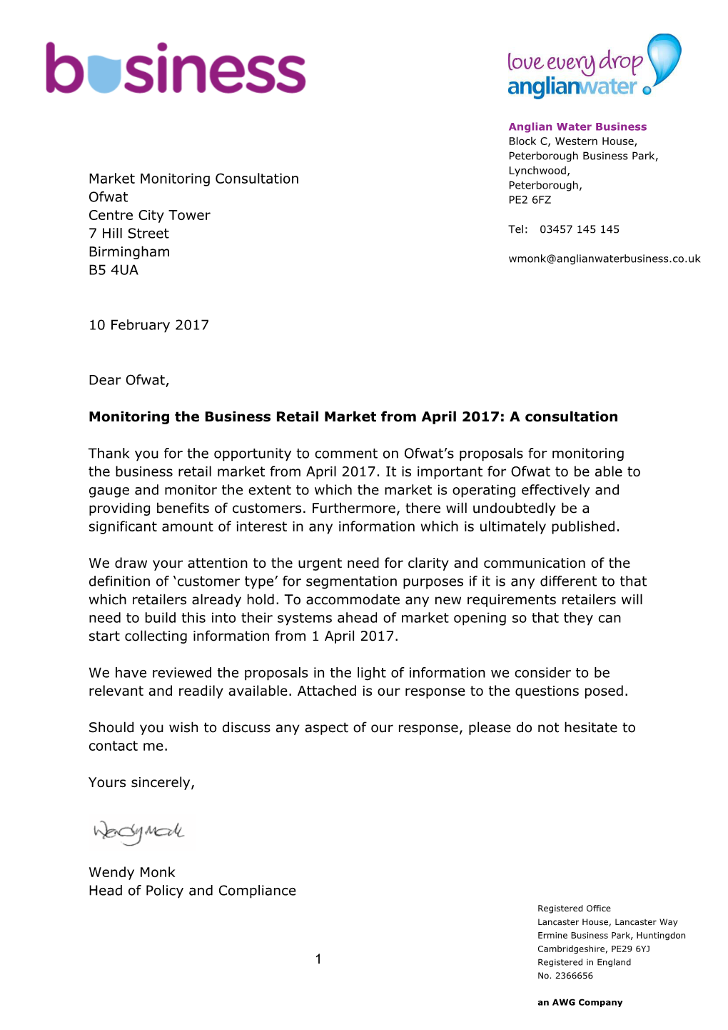 Anglian Water Business Response