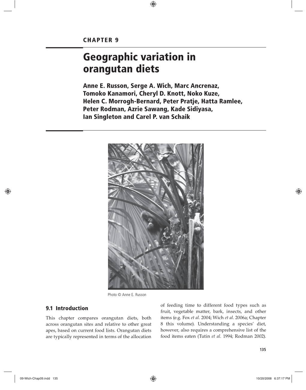Geographic Variation in Orangutan Diets