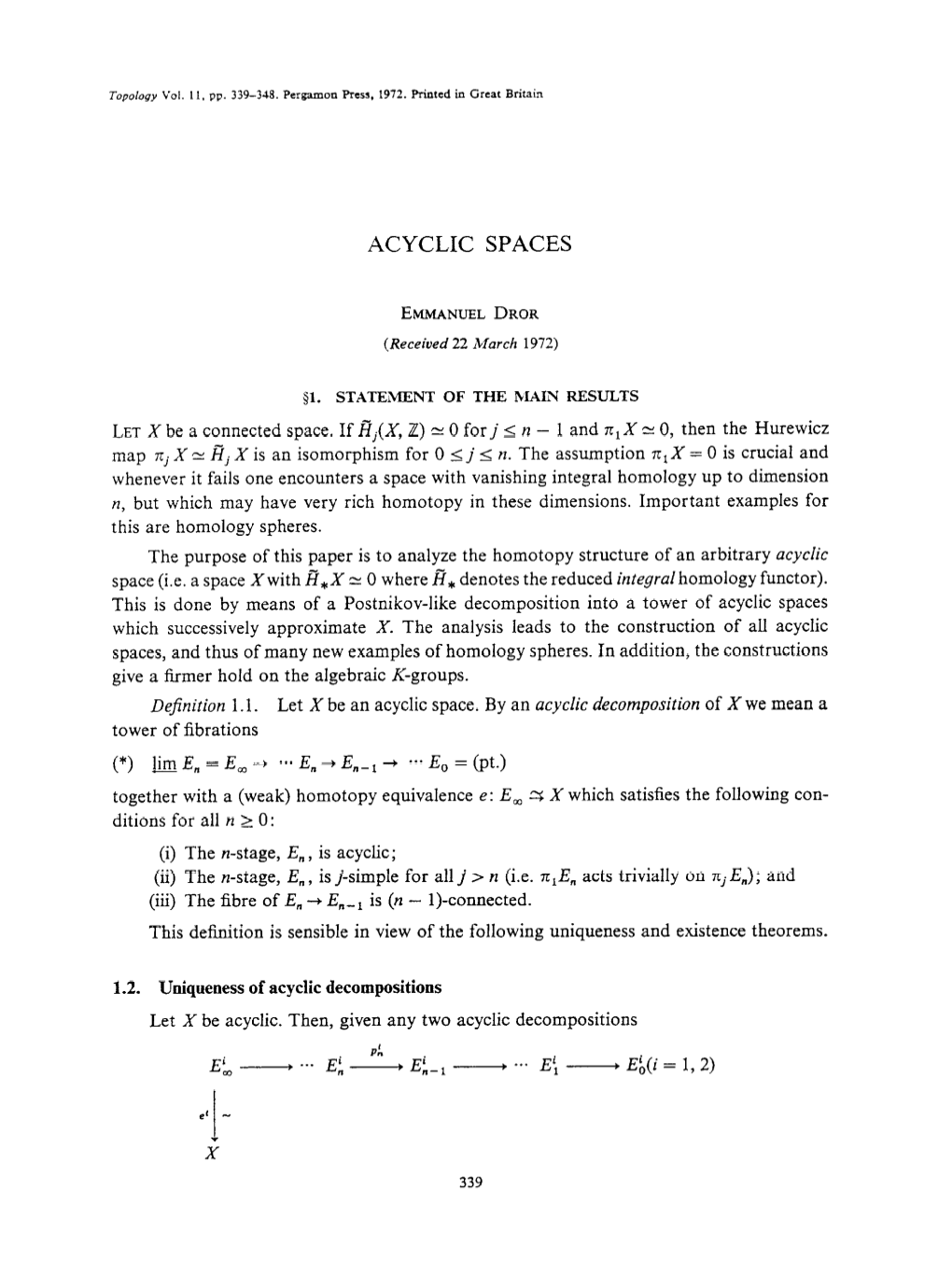 Acyclic Spaces