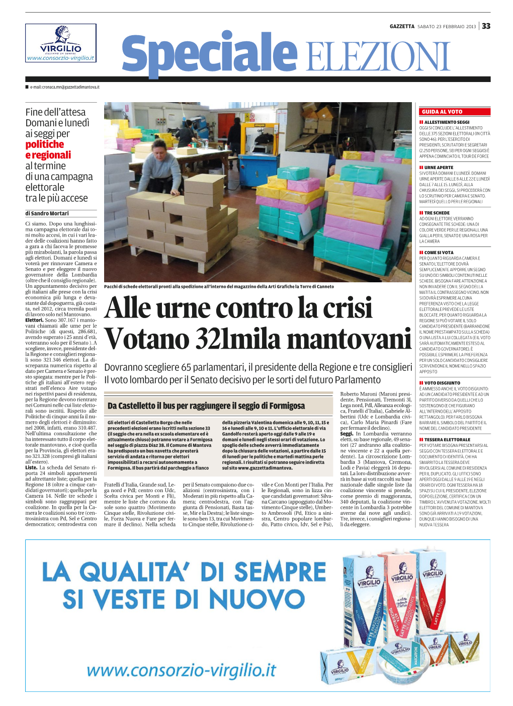 Alle Urne Contro La Crisi Votano 321Mila Mantovani