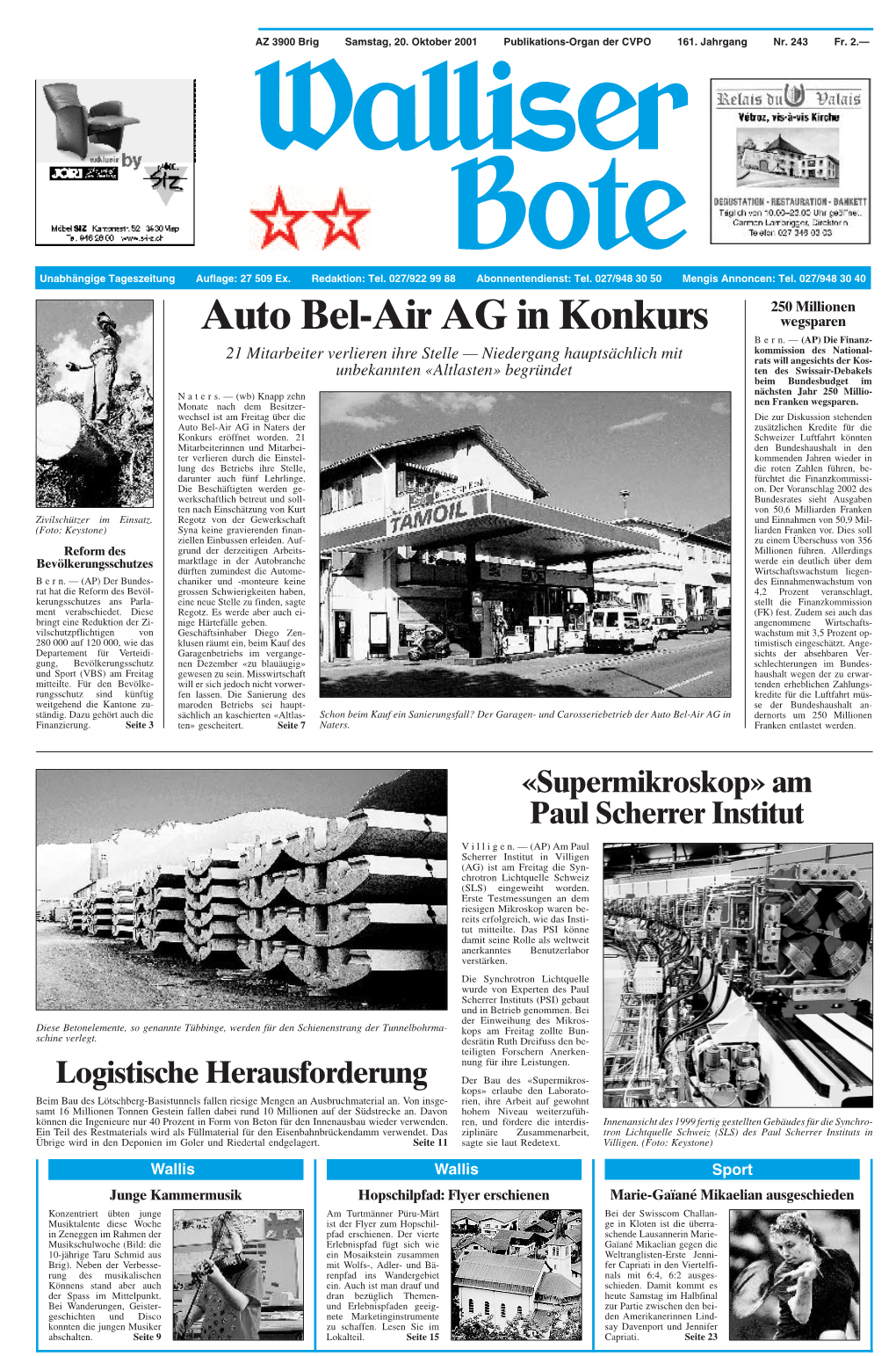 Auto Bel-Air AG in Konkurs