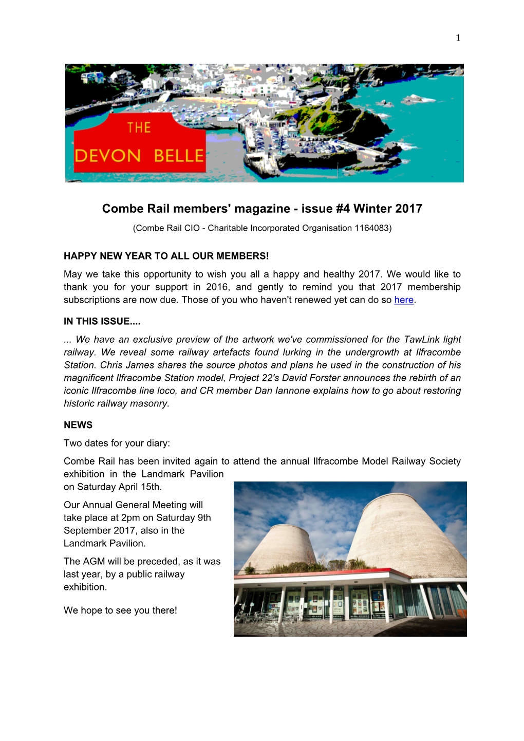 Combe Rail Members' Magazine - Issue #4 Winter 2017 (Combe Rail CIO - Charitable Incorporated Organisation 1164083)