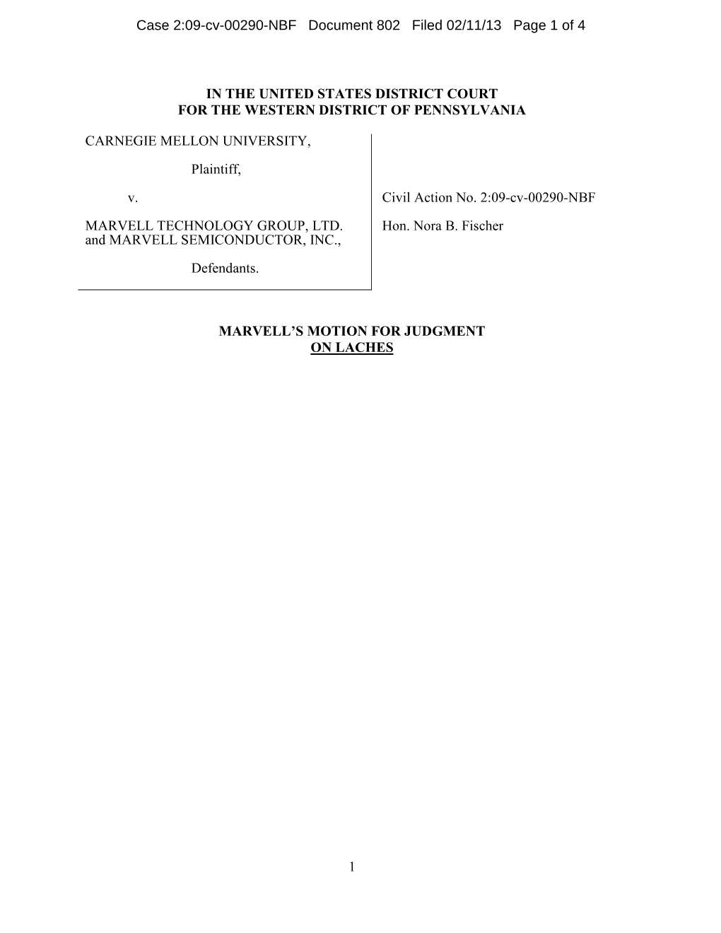 Marvell Files a Motion, [.Pdf]