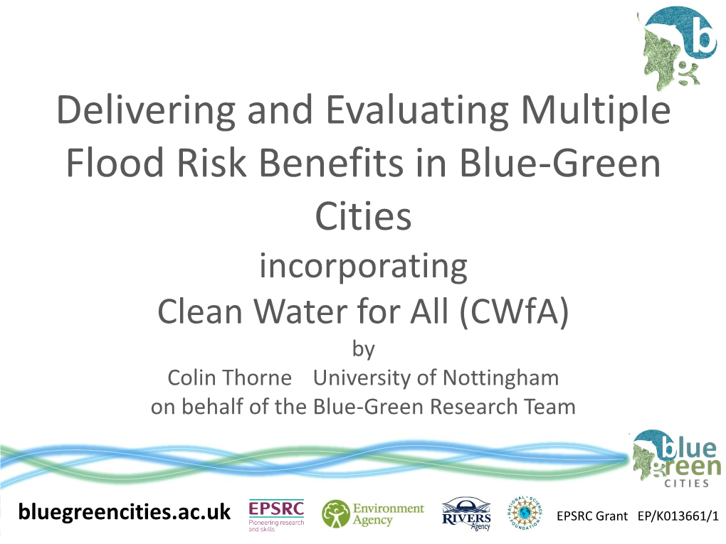 Delivering and Evaluating Multiple Flood Risk Benefits in Blue-Green