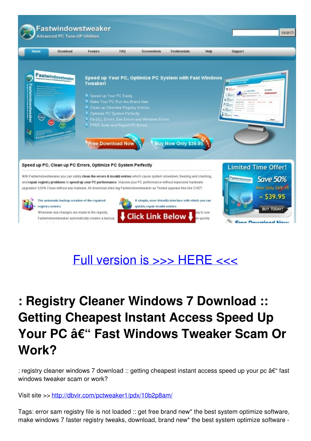 Getting Cheapest Instant Access Speed up Your PC Â€“ Fast Windows Tweaker Scam Or Work?