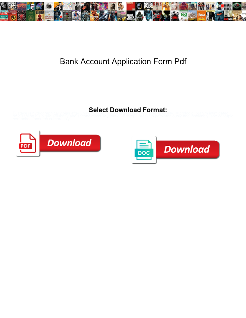 Bank Account Application Form Pdf