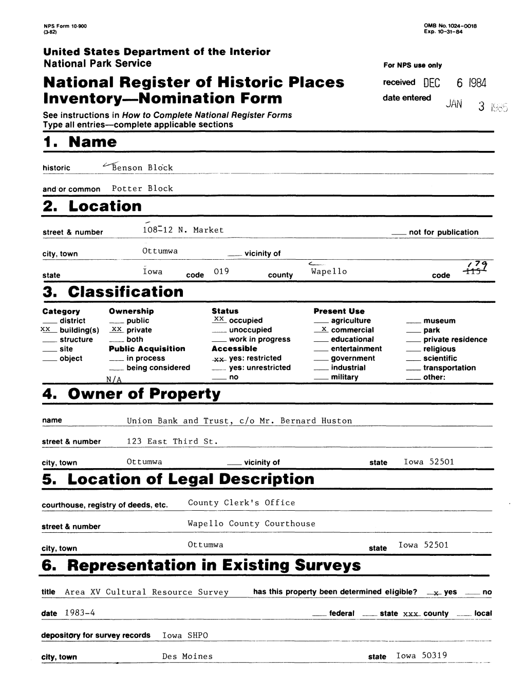 National Register of Historic Places Inventory—Nomination Form __