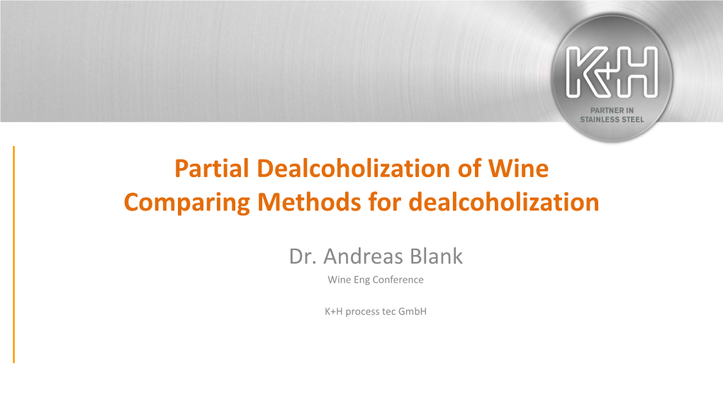 Partial Alcohol Reduction of Wine