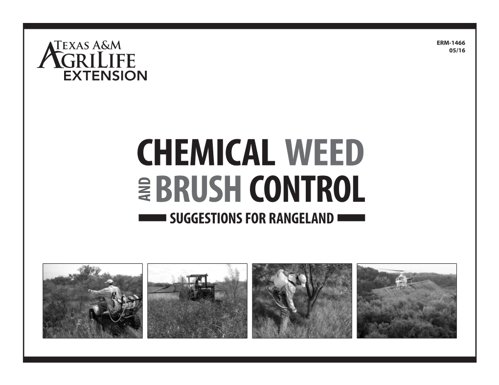 Chemical Weed and Brush Control Suggestions for Rangeland