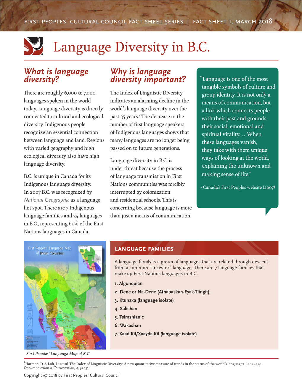 Language Diversity in B.C