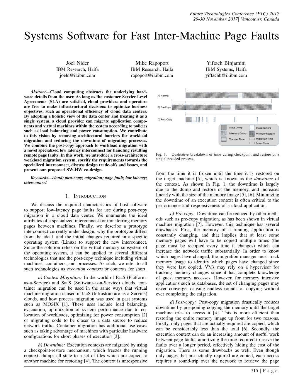 Systems Software for Fast Inter-Machine Page Faults