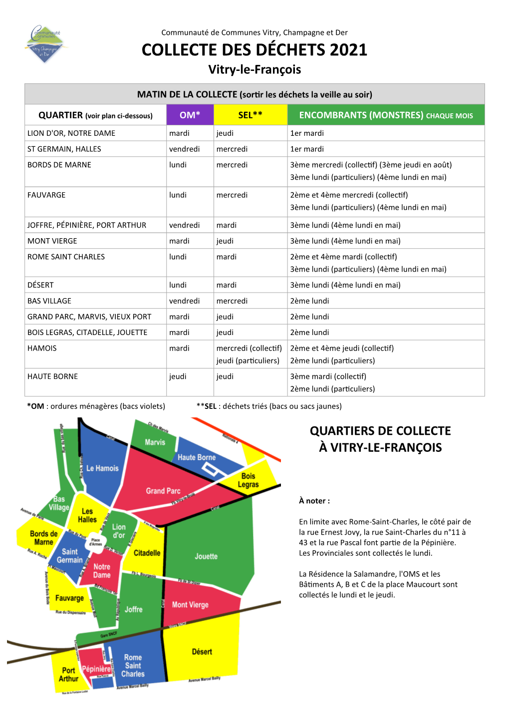 COLLECTE DES DÉCHETS 2021 Vitry-Le-François