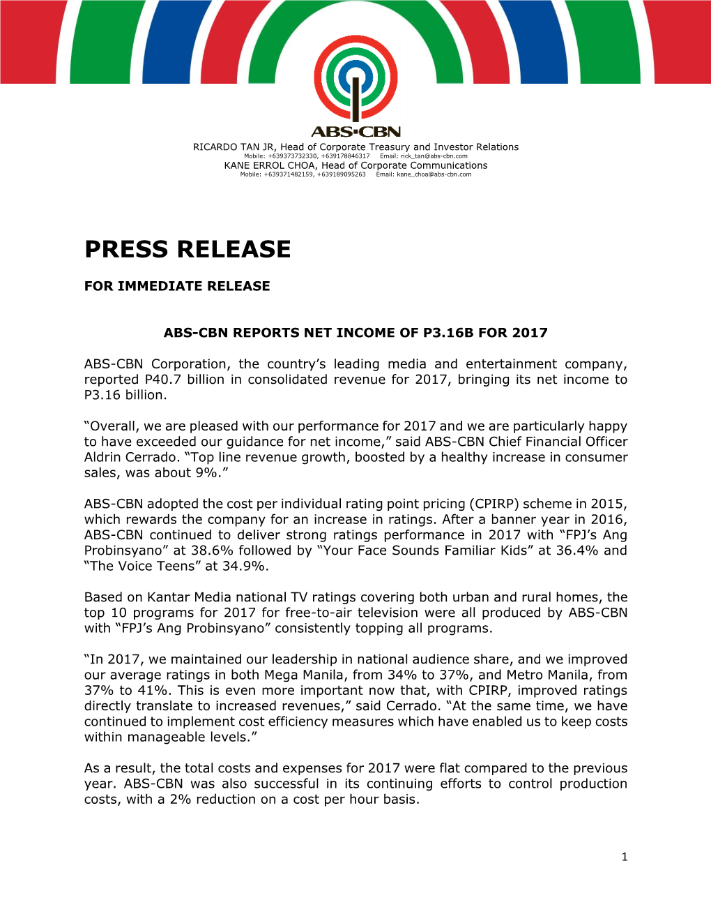 Press Release