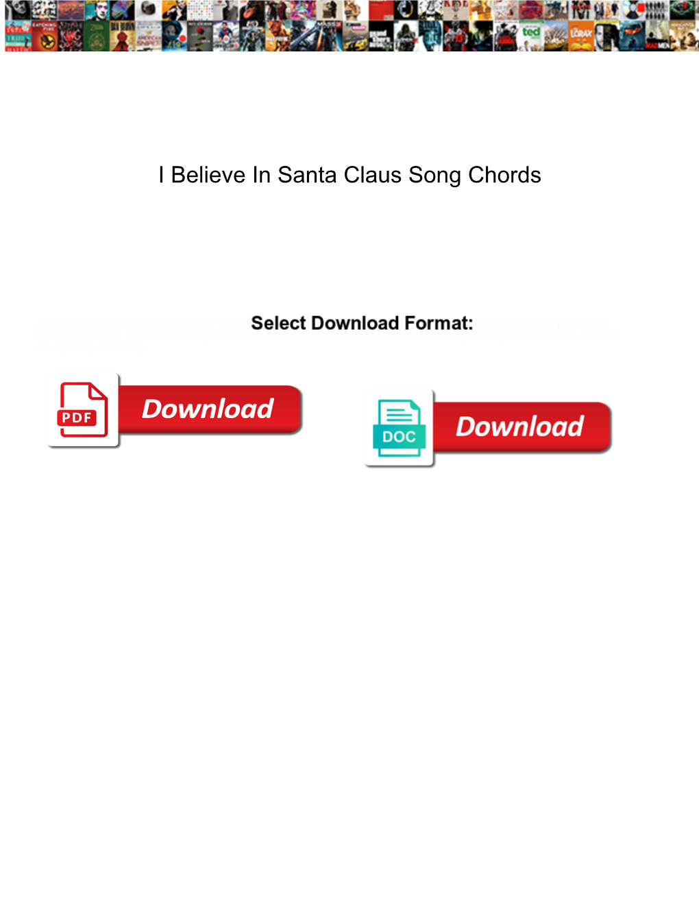 I Believe in Santa Claus Song Chords