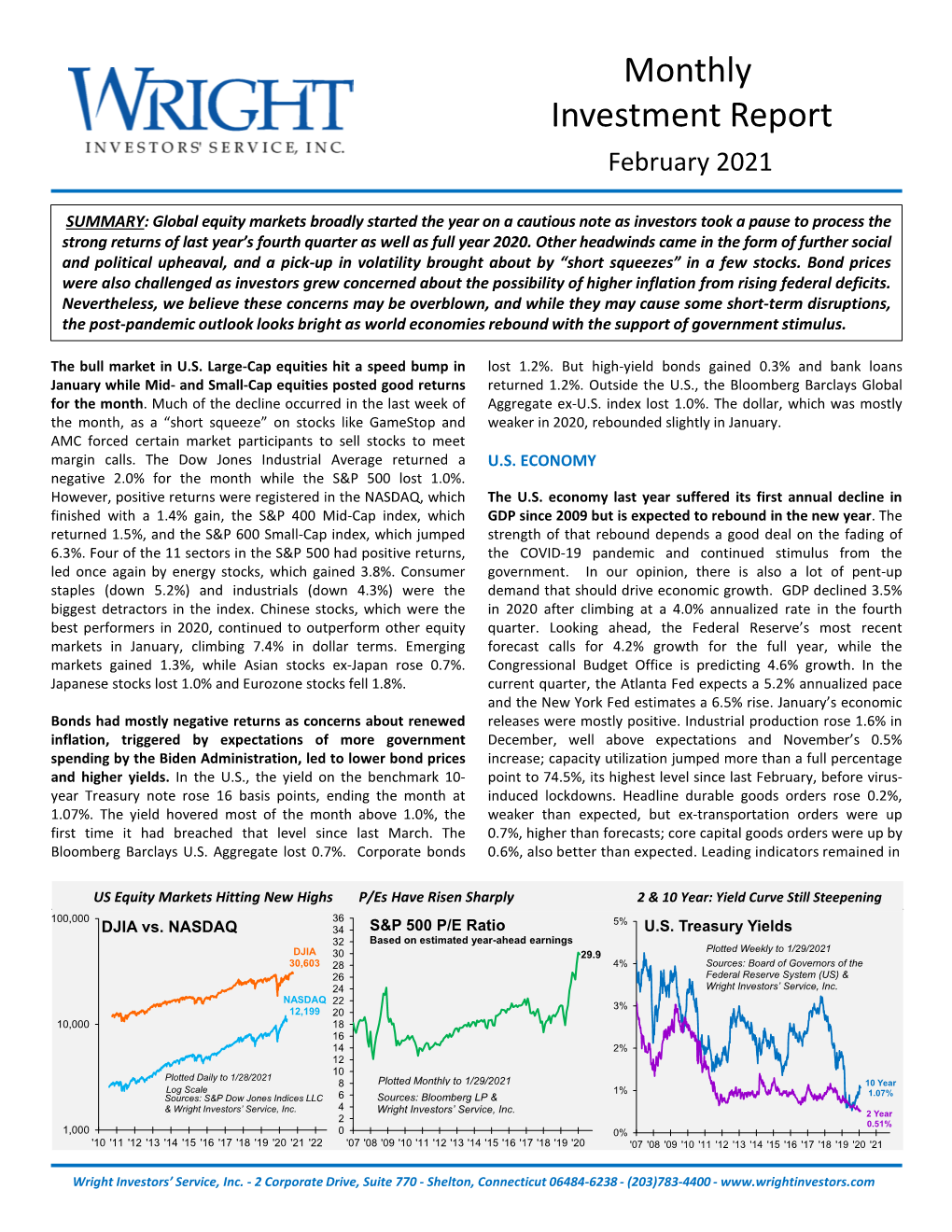 Monthly Investment Report February 2021