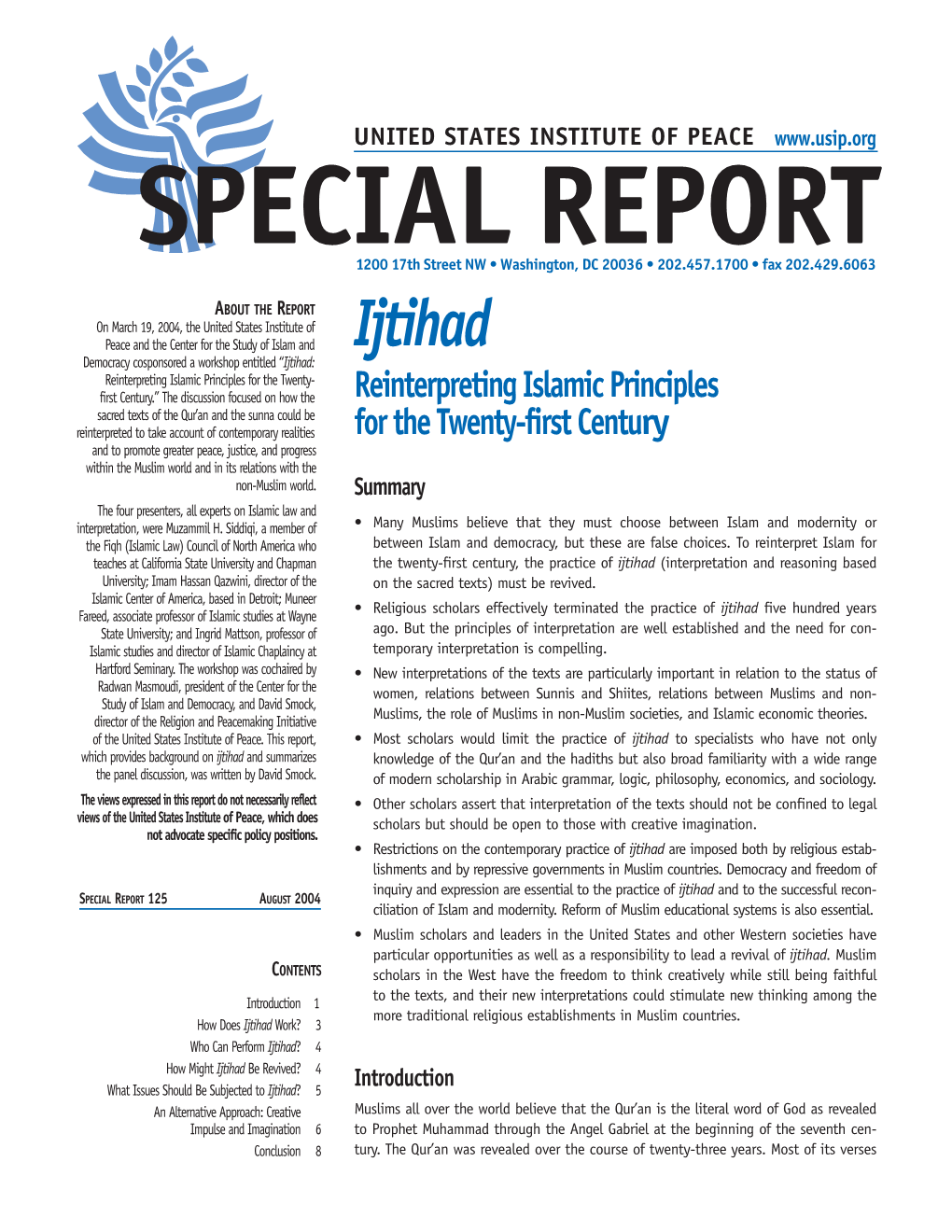 Ijtihad Reinterpreting Islamic Principles for the Twenty-First Century