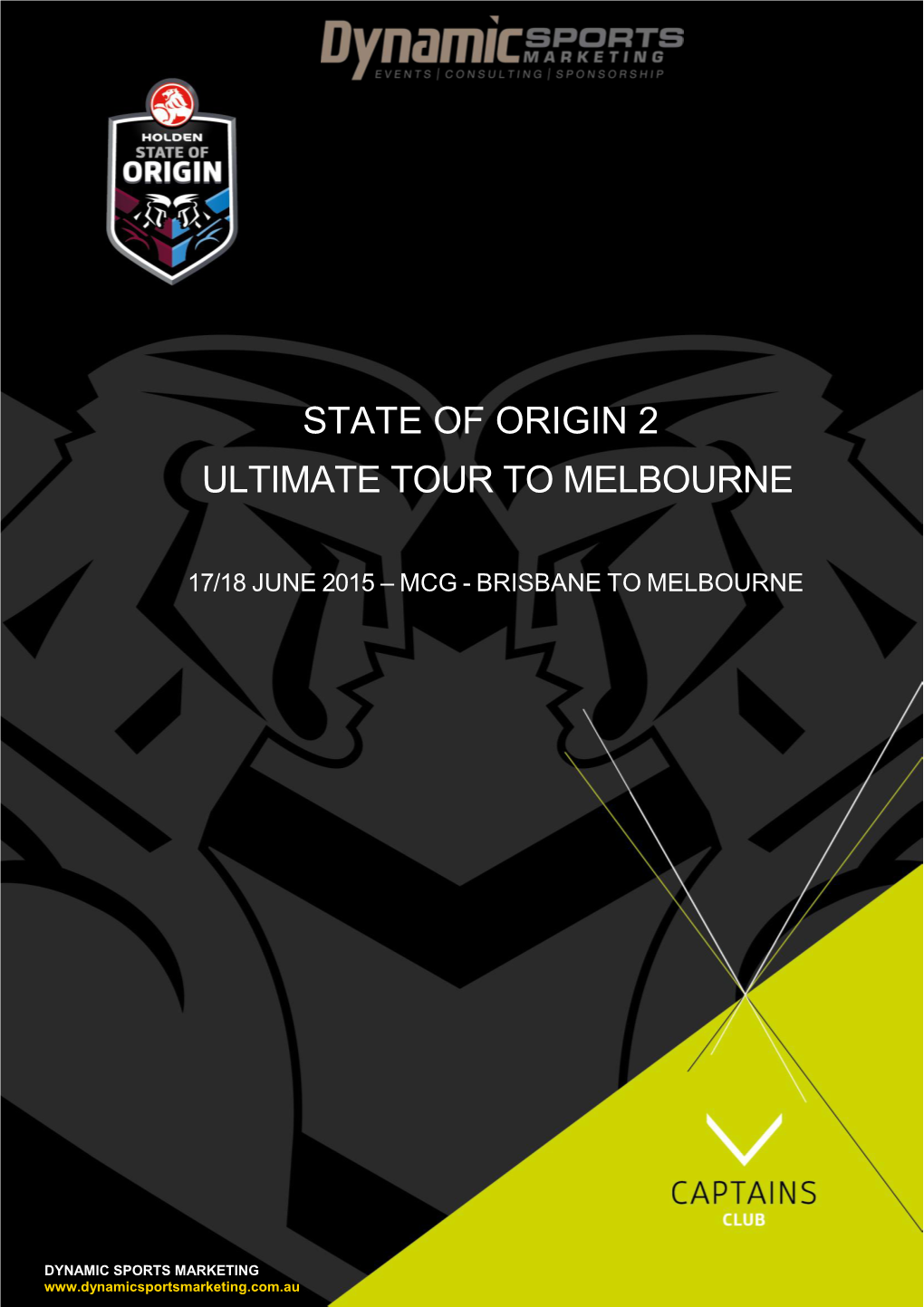 State of Origin 2 Ultimate Tour to Melbourne