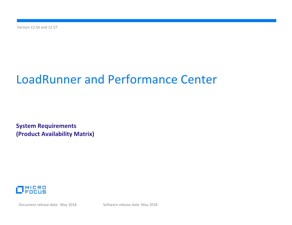 Loadrunner and Performance Center System Requirements