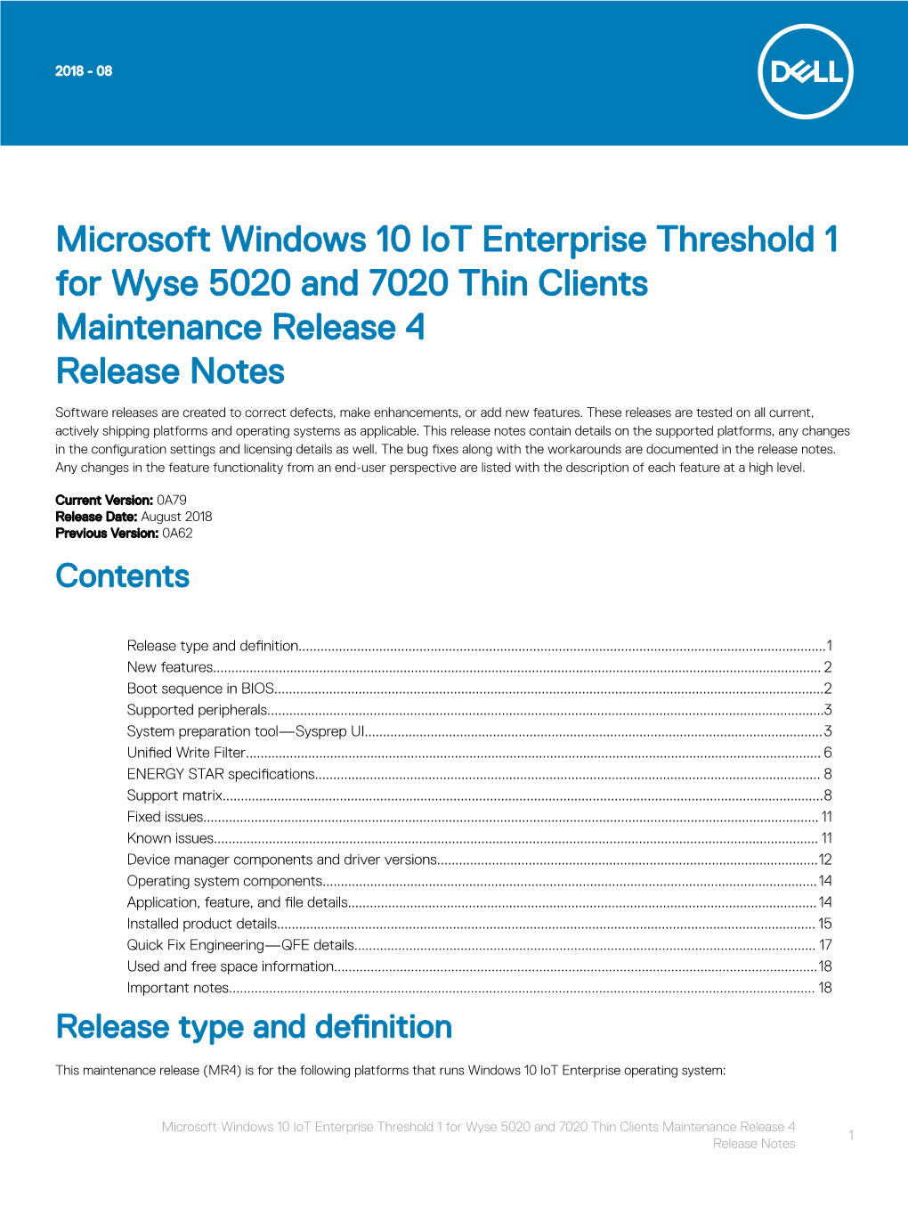 Microsoft Windows 10 Iot Enterprise Threshold 1 for Wyse 5020 and 7020 Thin Clients Maintenance Release 4 Release Notes